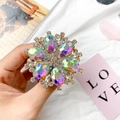 Supporto per telefono di lusso con strass iridescenti e base in metallo dorato - Supporto per Pietre Preziose-N. 32 Grande Diamante Pieno / Iridescente