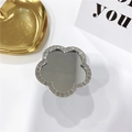 Five-petal flower phone socket with diamond rhinestones and a mirror center finish - Mirror Stand-Flower / Silver