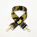 Adjustable camouflage pattern wide shoulder strap with golden metal swivel lobster clasps - K-Yellow
