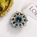 Luxury blue crystal diamond studded folding phone grip with sparkling starburst design - Sunflower Blue - Black Base
