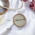 Golden heart rhinestone phone socket mirror grip with 54.5mm diameter and 20.7g weight - Round-Gold A Mark