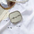 Square mirror phone grip with sparkling rhinestones and elegant Alpenglow engraving - Square-Silver A Mark
