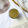 Foldable circular phone grip with golden glitter finish and black base on white fabric - Resin Round Glitter (Black Gold) / Black Gold