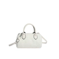 Elegante borsa a tracolla in lana di agnello bianco crema con tracolla regolabile - Bianco