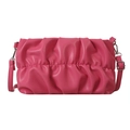 Sac nuage plissé rose fuchsia tendance avec bandoulière réglable pour femmes - rose vif