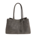 Minimalist dark gray tote bag with long shoulder straps and subtle matte texture - Green