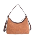 Borsa a tracolla marrone opaca con doppia tracolla e struttura semicircolare - Grande / Marrone