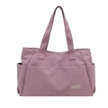 Grand sac fourre-tout en nylon violet foncé avec poche avant et compartiments latéraux - Violet