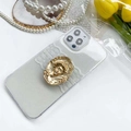 Supporto telefono vintage francese con rilievo ritratto dorato e pizzo glitter - Supporto Testa di Bellezza Retro - Oro