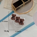 Supporto per telefono a cuore glitterato con orsetti marroni e fiocchi in resina - Supporto a Cuore in Resina-Tre Orsi-Marrone