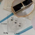 Supporto per telefono a cuore con glitter e orsetti con fiocchi in resina trasparente - Supporto in Resina-Tre Orsi-Trasparente