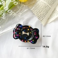 Black candy phone grip with gold bow and colorful glitter sequins for creative DIY - Rhinestone Bowknot Candy / Black
