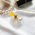 Supporto per telefono a cuore glitterato con orsetto 3D e perla per vari smartphone - Supporto a cuore in resina epossidica - Orso perla gialla