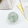 Support de téléphone rétractable rond avec paillettes vertes et feuilles d'or - Époxy Feuille d'Or Rond / Vert