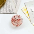 Round glitter phone socket with red foil sequins and transparent resin finish - Epoxy Gold Foil Round / Red