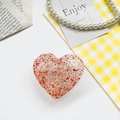 Heart-shaped phone socket grip with sparkling red glitter and transparent finish - Drip Glue Foil Bracket-Heart-Red