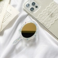Kreativer faltbarer Handy-Halter mit Retro-Spiegeldesign und bunten Glitzer-Sternen - Glitzer-Magie-Spiegelhalter - Grün