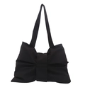 Sac à épaule noir à la mode en forme de nœud avec fines lanières en fini mat - Noir
