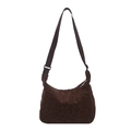 Retro large-capacity brown leopard print hobo tote bag with adjustable shoulder strap - Brown