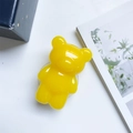 Cute yellow 3D resin bear pop socket with glossy finish for mobile phones - Macaron Bear Holder / Yellow
