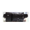 Bolso de pecho estilo urbano para hombre en cuero negro con varios bolsillos útiles - Marrón