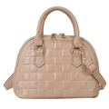 Borsa a tracolla trapuntata beige con finiture dorate e tracolla regolabile - Cachi