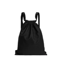 Sac à dos à cordon noir minimaliste en nylon haute densité sur fond blanc épuré - Noir