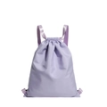 Sac à dos polyvalent en nylon lavande avec cordon de serrage pour le trajet quotidien - Violet