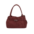 Borsa tote vintage bordeaux con fibbia in metallo per il pendolarismo quotidiano delle donne - Borgogna