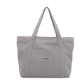 Borsa tote minimalista in velluto a coste grigio chiaro con etichetta Fashion Instinct - grigio scuro