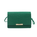 Green croc-effect crossbody bag with matte leather finish and gold metal buckle - Green
