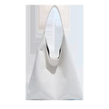 Minimalist white tote bag in frosted leather with wide shoulder strap and spacious interior - White
