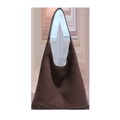 Minimalist large brown frosted leather tote bag with elegant vintage hobo shoulder straps - Brown