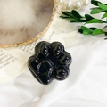 Glossy black cat paw phone socket with heart detail and retractable grip - Cat Paw Stand-Pure Black