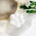 Minimalist white cat paw phone socket with glossy heart pattern and pop-up stand grip - Cat Paw Stand-Pure White