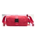 Borsa da viaggio cilindrica rossa in nylon impermeabile con fibbia sportiva a scatto - Rosso