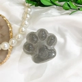 Niedliche graue transparente Katzenpfote Handyhalterung mit Glitzer und Herz-Detail - Graue Glitzer Pfote