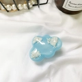 Blauer Cloud-Handy-Gripsockel mit weißen Harzwolken und ausziehbarem Ständer - Weiße Wolke Halter
