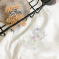 Collapsible transparent bear phone socket with colorful floral and heart pattern inserts - Bear Bracket - Colorful Flowers and Stars