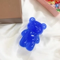 Translucent blue bear expandable phone socket stand and grip for mobile devices - Bear Holder / Klein Blue