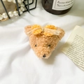 Simpatico supporto per telefono a forma di orsetto marrone con fiocco giallo in pizzo - Testa di Orso con Fiocco Giallo