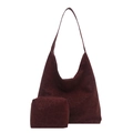 Set borsa hobo bordeaux con goffratura leopardata e pochette coordinata - Rosso