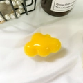 Glossy yellow cloud-shaped expandable phone grip with polished resin finish - Yellow
