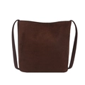 Schicke dunkelbraune Wildleder-Beuteltasche mit schmalen Riemen im Vintage-Minimal-Stil - Dunkelbraun
