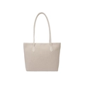 Minimalistische beige Tote Bag mit Leopardenmuster, großem Fassungsvermögen und Trägern - Gebrochenes Weiß