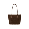 Große Shopper-Tasche mit Leopardenmuster und Schultergurten für den Winter-Alltag - Braun