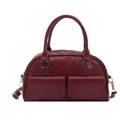 Borsa Boston classica bordeaux con doppie tasche e tracolla regolabile per donna - Rosso