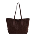 Grote vintage dames shopper met luipaardprint en bruine schouderbanden, model 2025 - Bruin