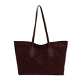 Dieprode luipaardprint tote bag met lange handvatten voor een chique winterse look - Bruin
