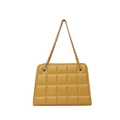 Borsa a tracolla trapuntata giallo senape con design quadrato moderno e minimal - Giallo